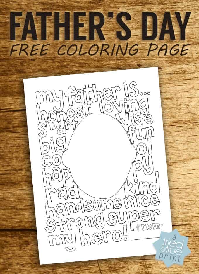 Free fathers day coloring page
