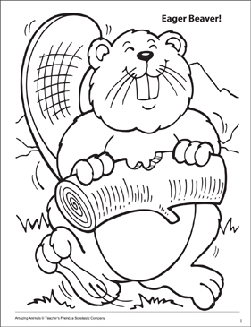 Eager beaver amazing animals coloring page printable coloring pages