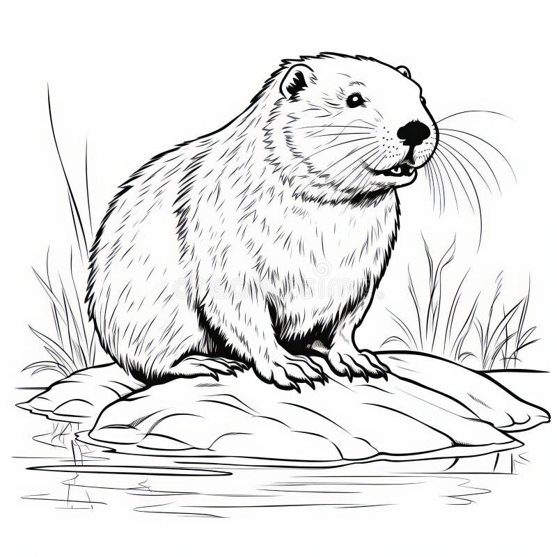 Beaver coloring page stock illustrations â beaver coloring page stock illustrations vectors clipart