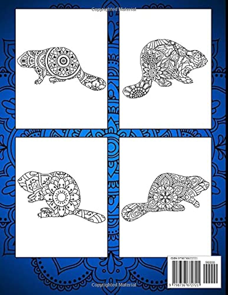 Beaver coloring book single