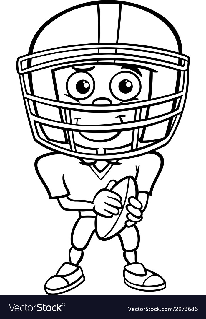 Boy football player coloring page royalty free vector image