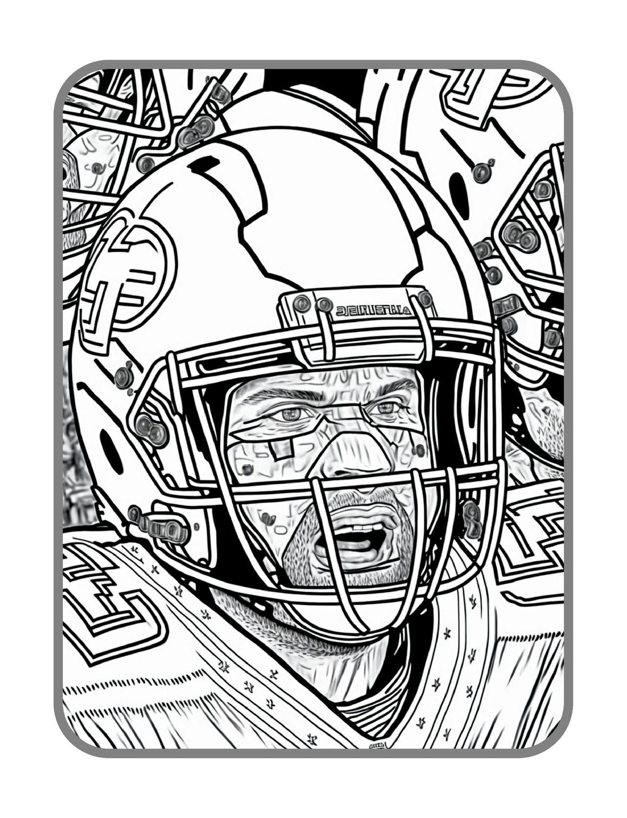 American football coloring pages in premium qlty by coloringbooksart on