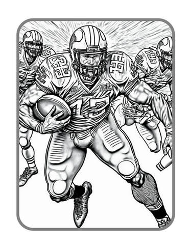 American football coloring pages in premium qlty by coloringbooksart on