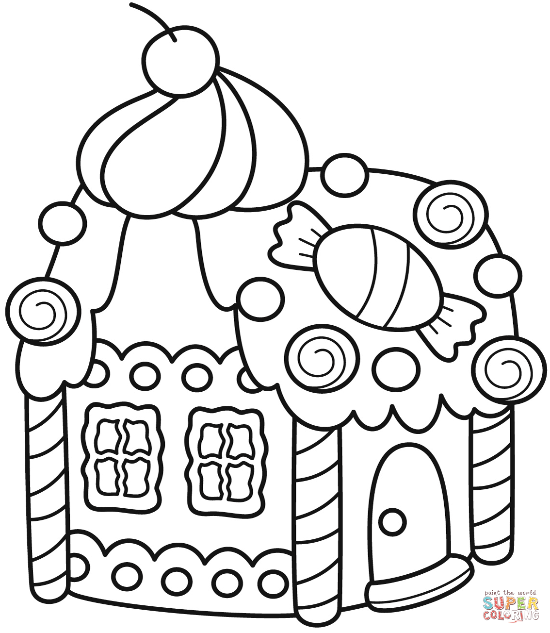 Gingerbread house coloring page free printable coloring pages