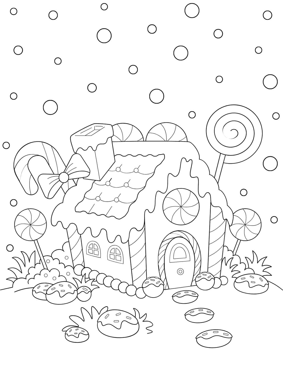 Free gingerbread house coloring pages for kids
