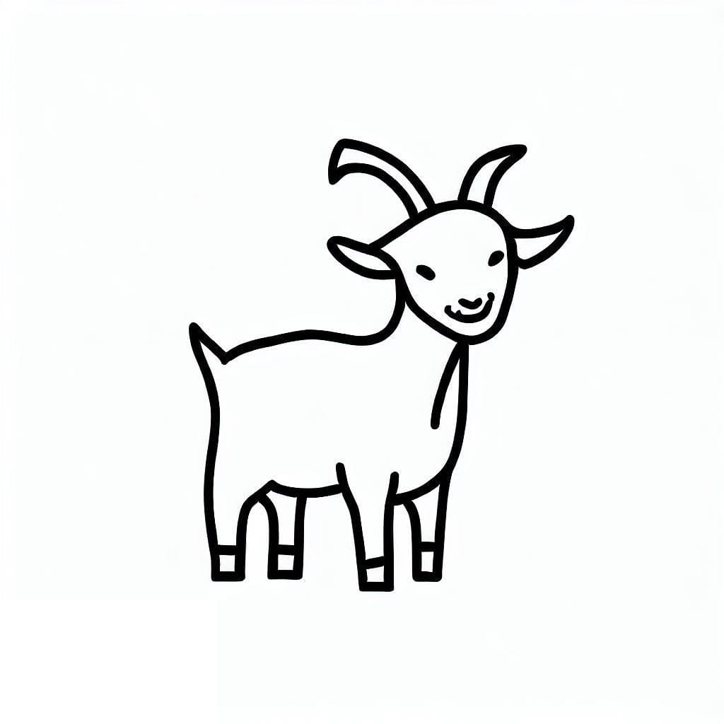 Basic goat coloring page