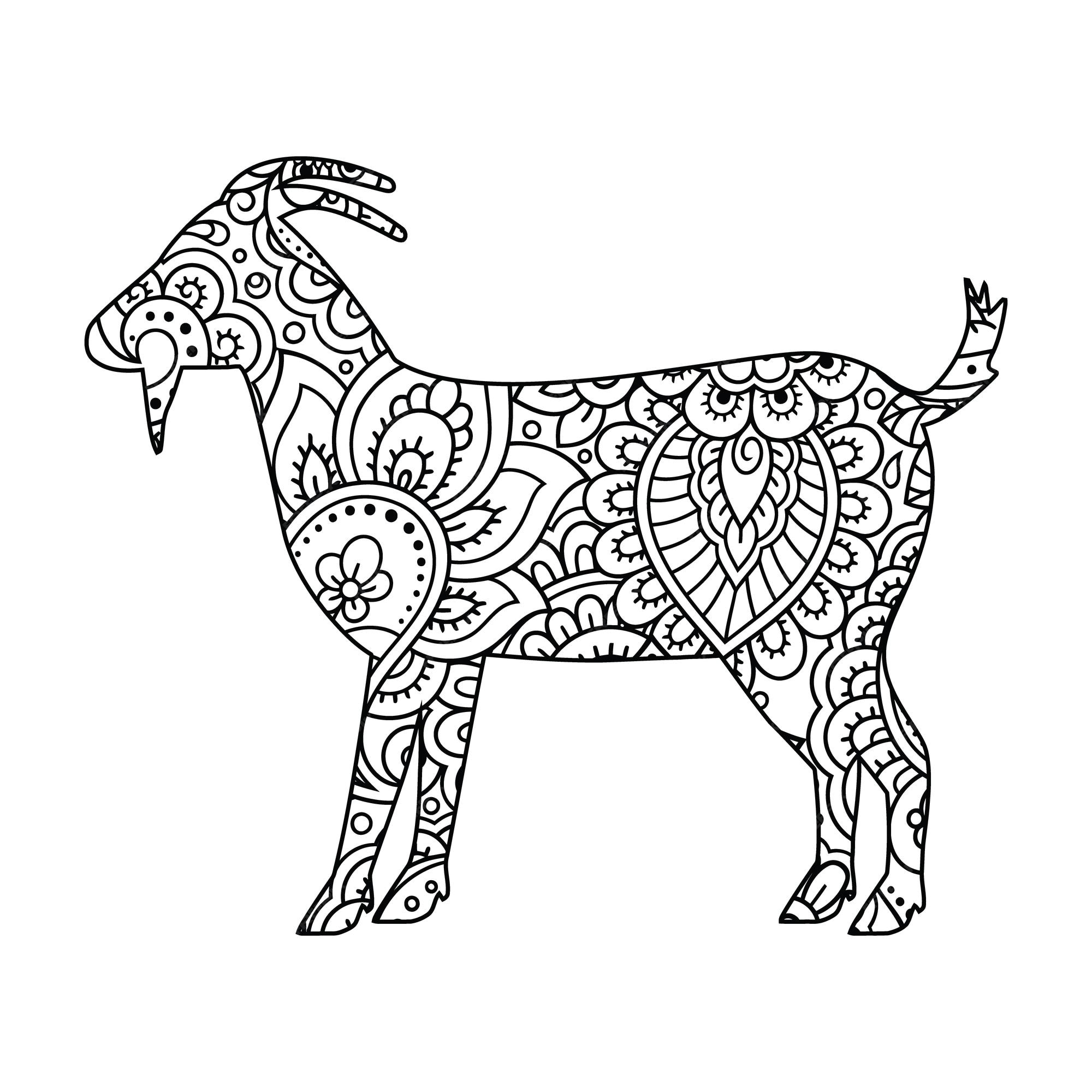 Premium vector goat coloring page for kids