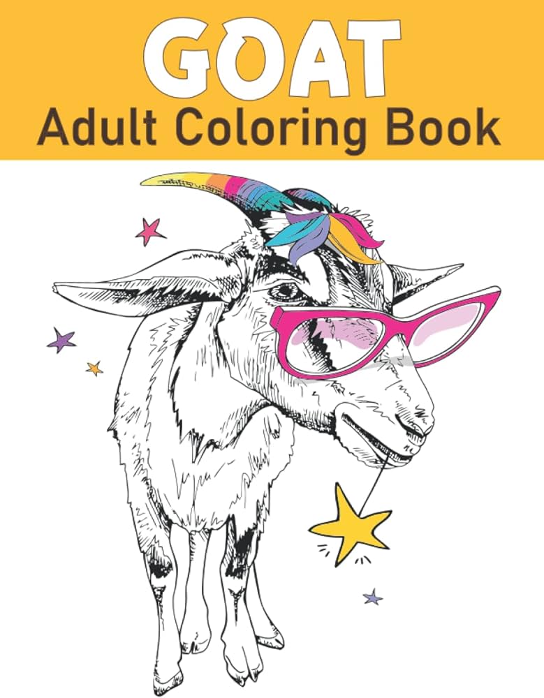 Goat coloring book adults publishing colorful book books