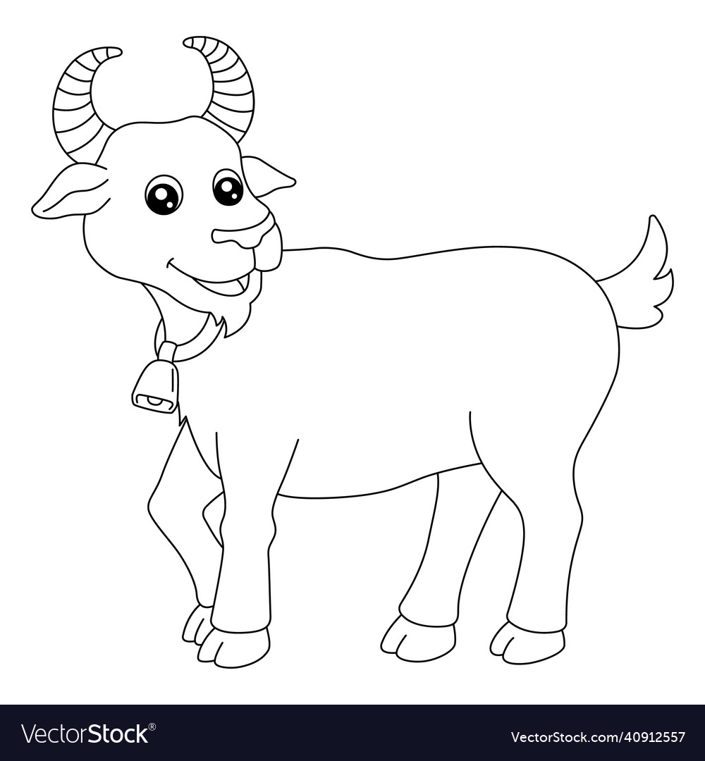 Goat coloring page isolated for kids royalty free vector