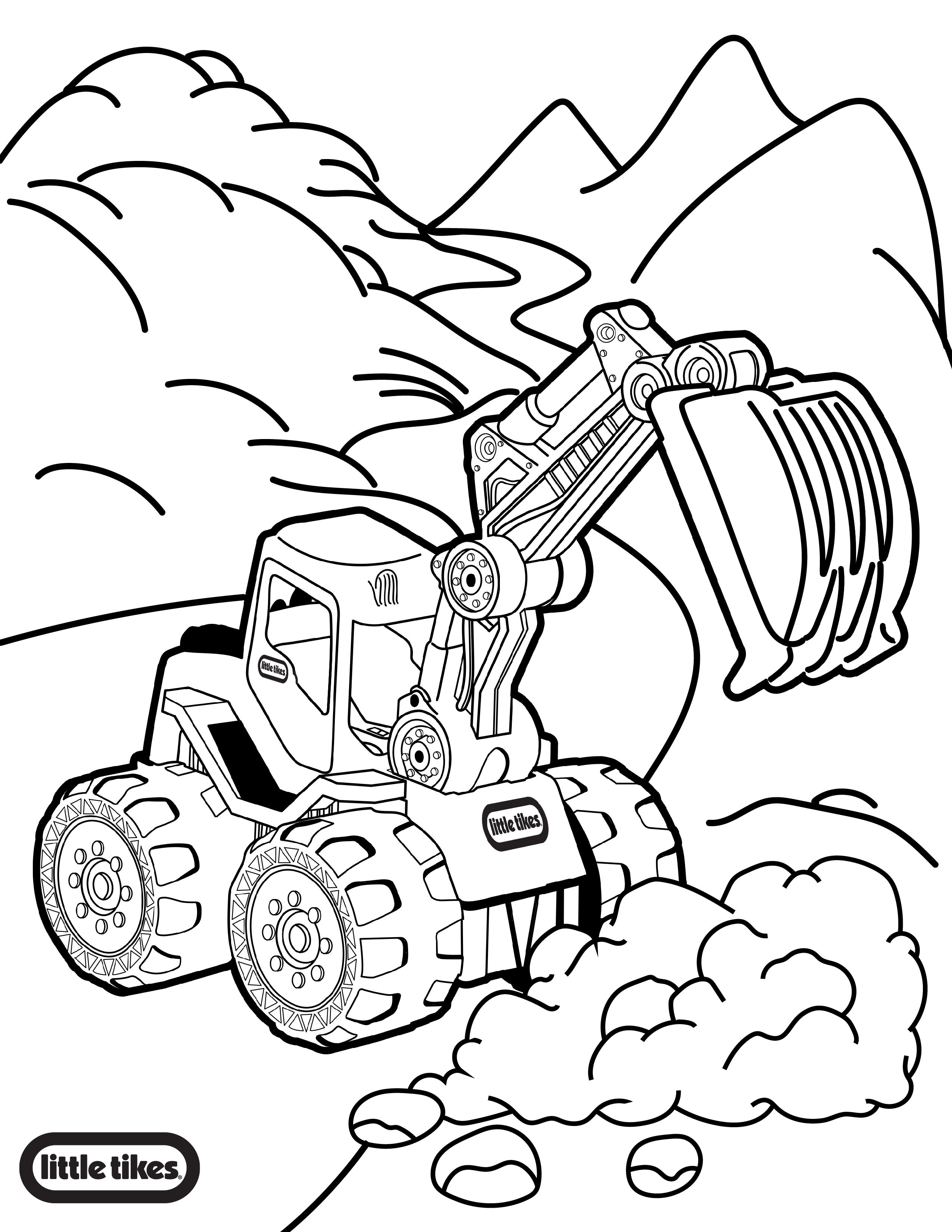 Excavator adventure coloring page