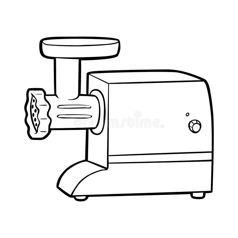Coloring book for children electric meat grinder stock vector