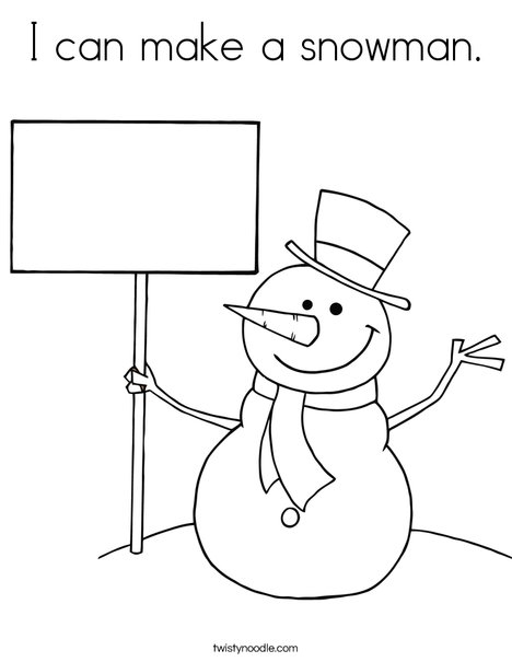 I can make a snowman coloring page