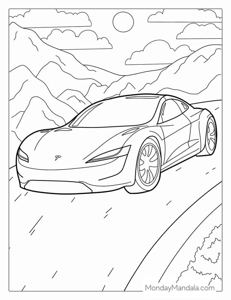 Car coloring pages free pdf printables