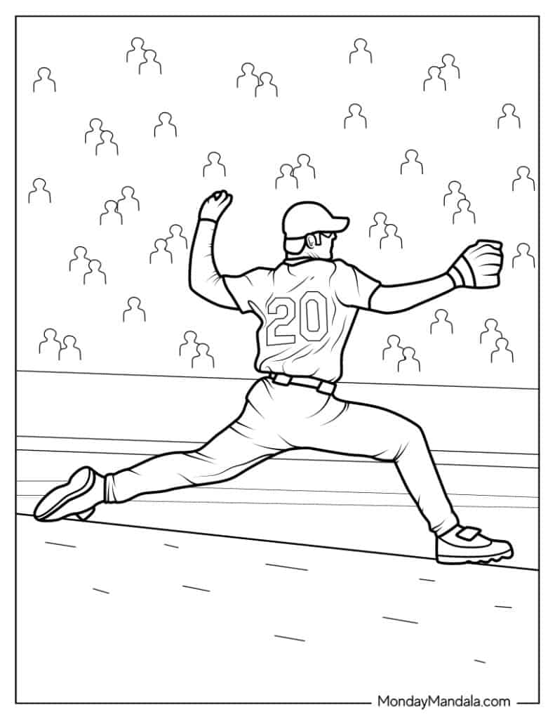 Baseball coloring pages free pdf printables