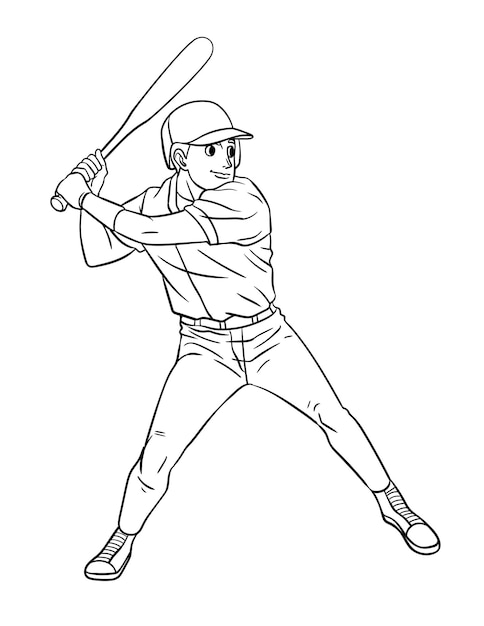 Premium vector baseball isolated coloring page for kids
