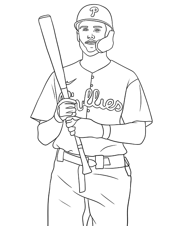 Baseball coloring page of trea turner