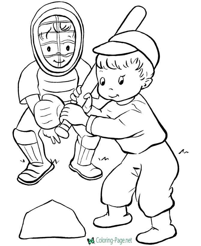 Baseball coloring pages