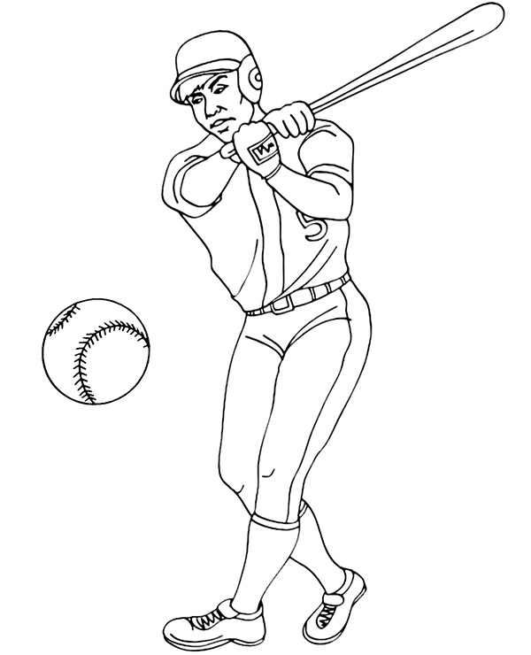 Baseball coloring sheet batter