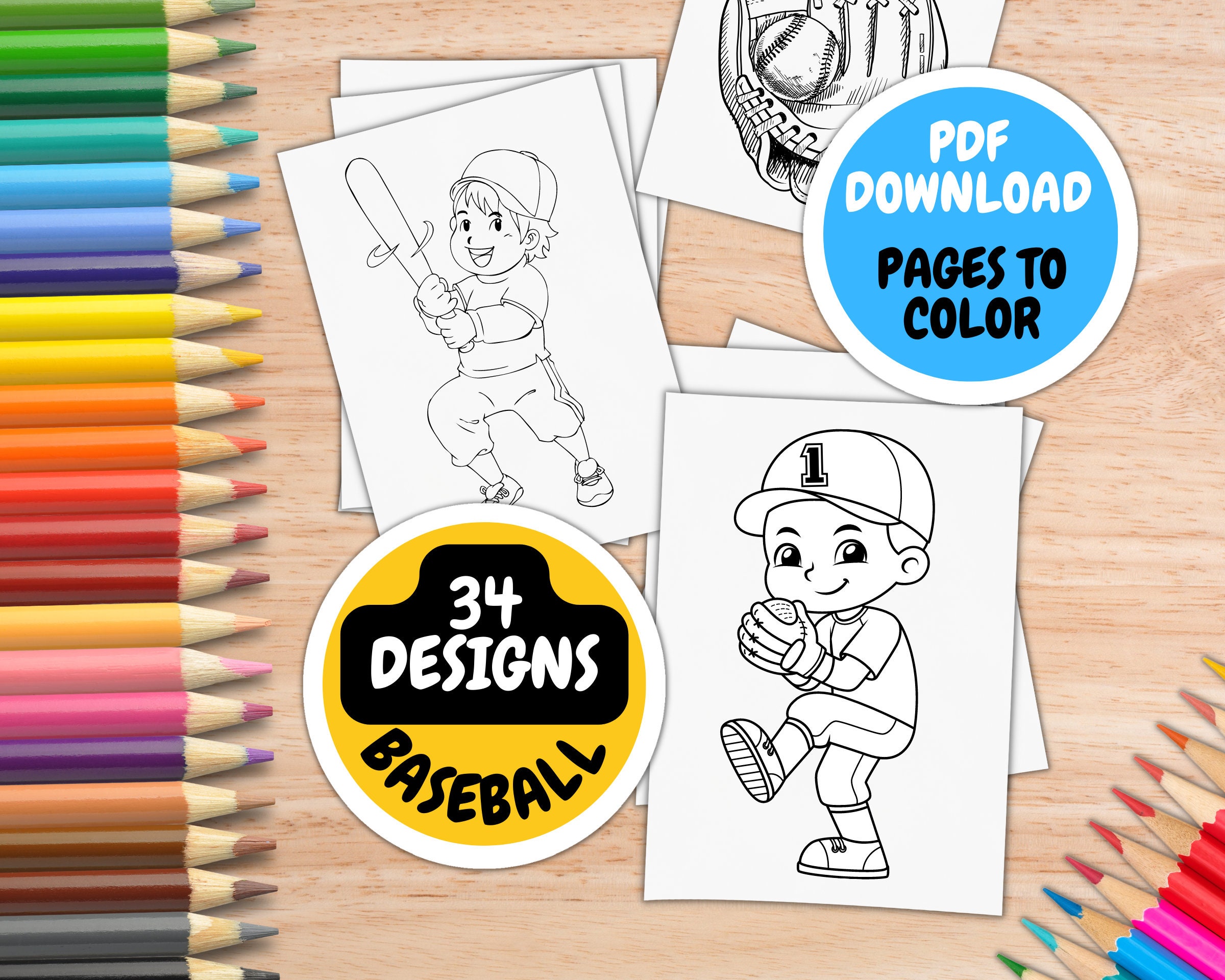 Baseball coloring pages for kids ages