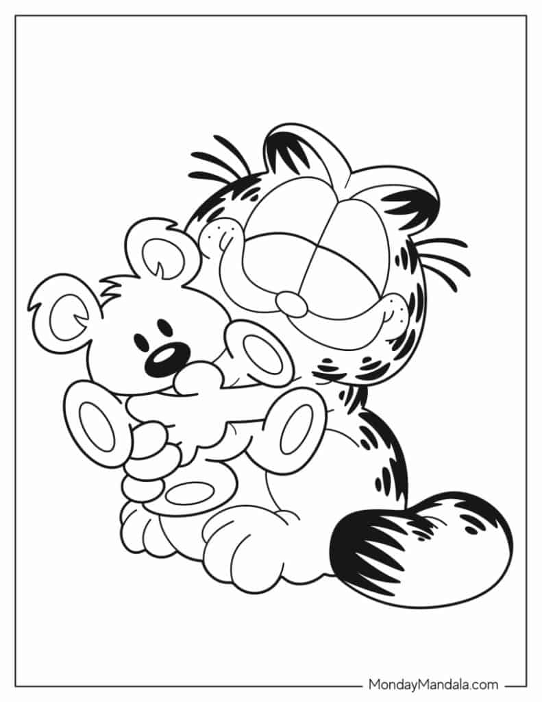 Garfield coloring pages free pdf printables