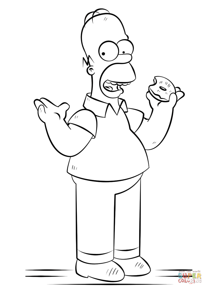 Homer simpson coloring page free printable coloring pages