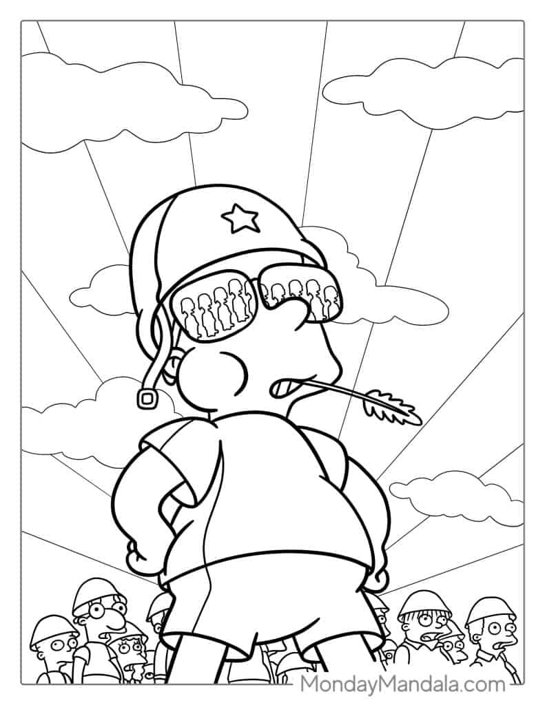 Simpsons coloring pages free pdf printables