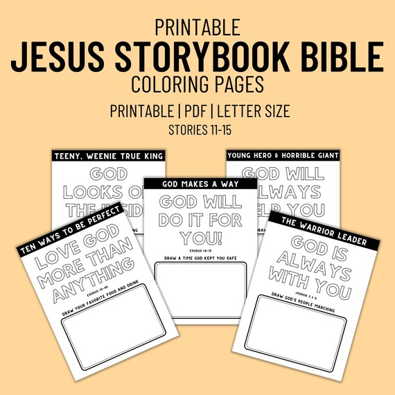Jesus storybook bible coloring pages for kids stories