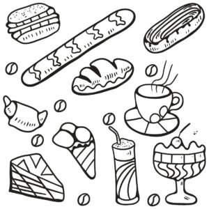 Desserts coloring pages printable for free download