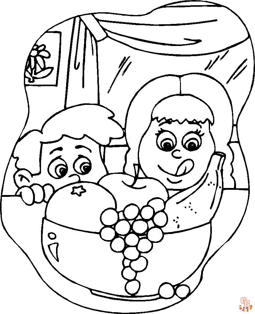 Healthy food coloring pages free printable and easy