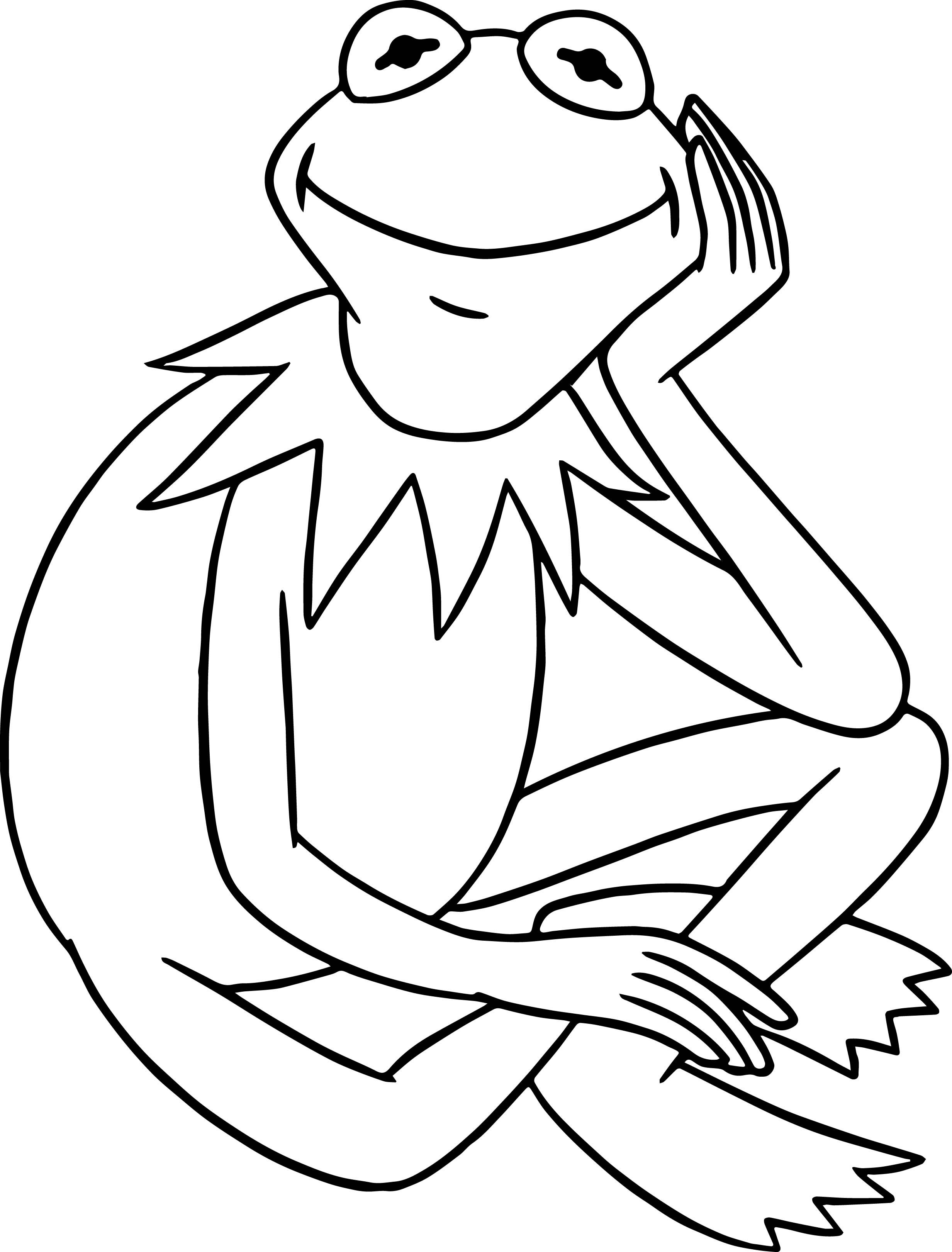 Cool the muppets kermit the frog waiting coloring pages frog coloring pages coloring pages animal coloring pages