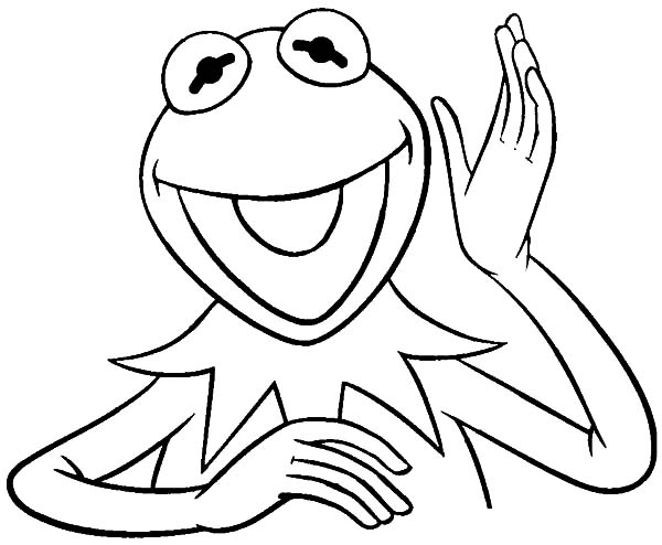 Kermit the frog waving hand coloring pages coloring sky