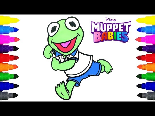 Muppet babies kermit the frog disney jr coloring pages