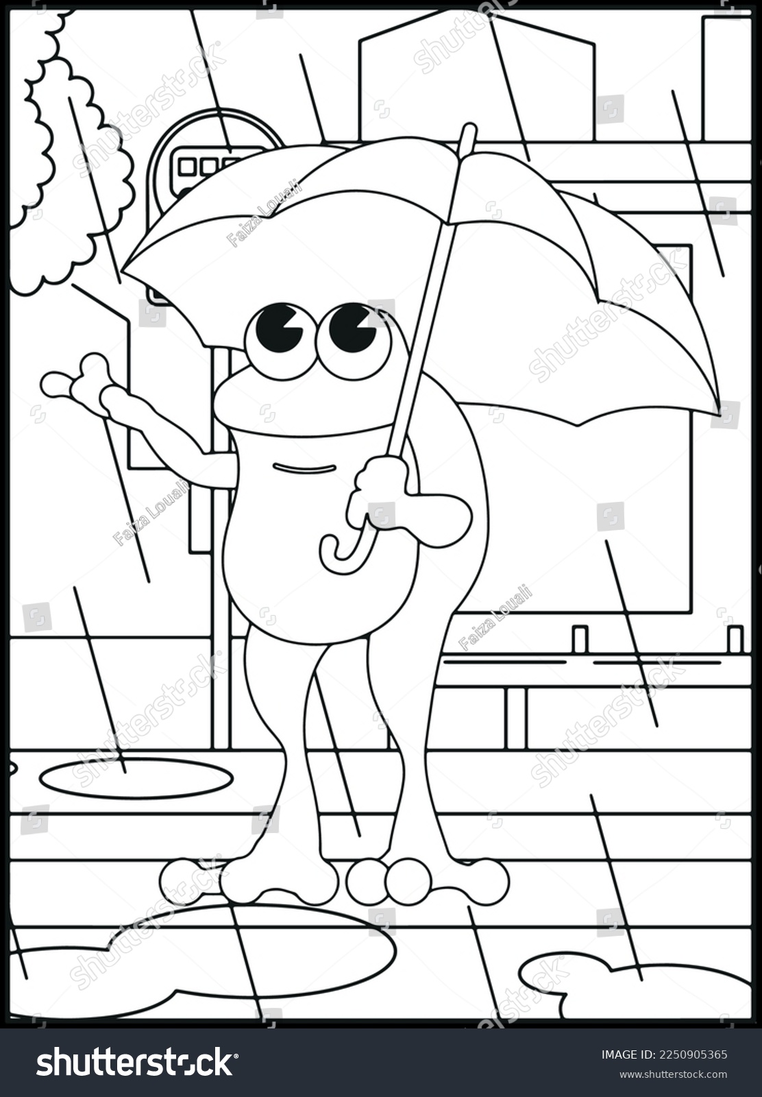 Cute frog coloring pages kids stock vector royalty free