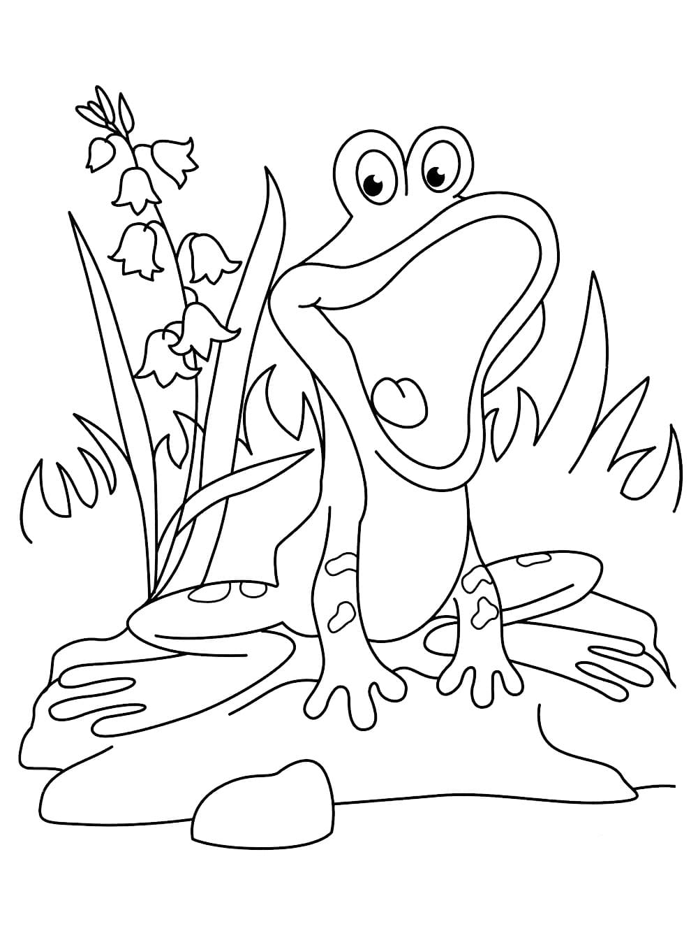 Printable funny frog coloring page