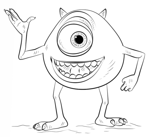 Mike wazowski coloring page free printable coloring pages