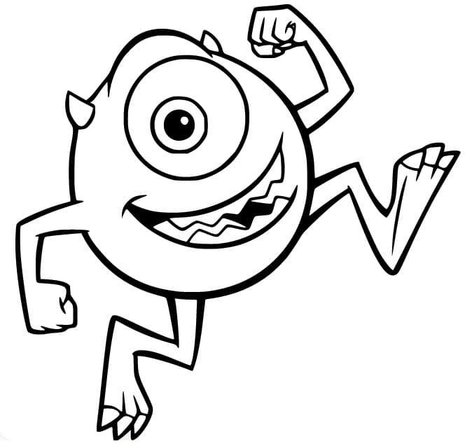 Funny mike wazowski coloring page