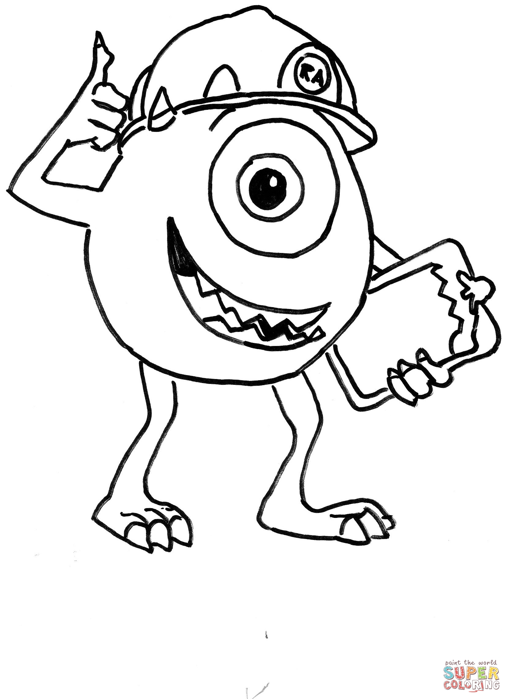 Mike coloring page free printable coloring pages