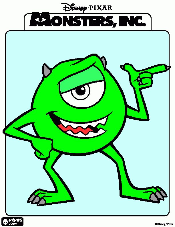 Mike wazowski coloring page printable mike wazowski
