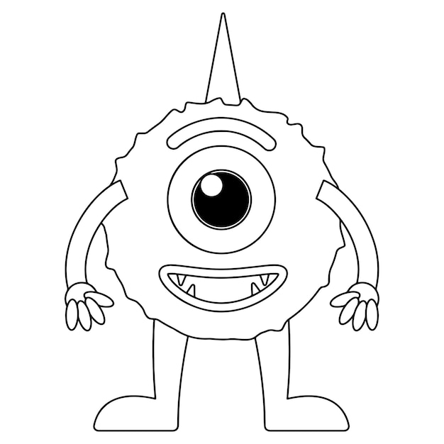 Premium vector monster coloring pages for kids