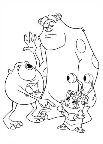 Sulley mike and boo coloring page free printable coloring pages