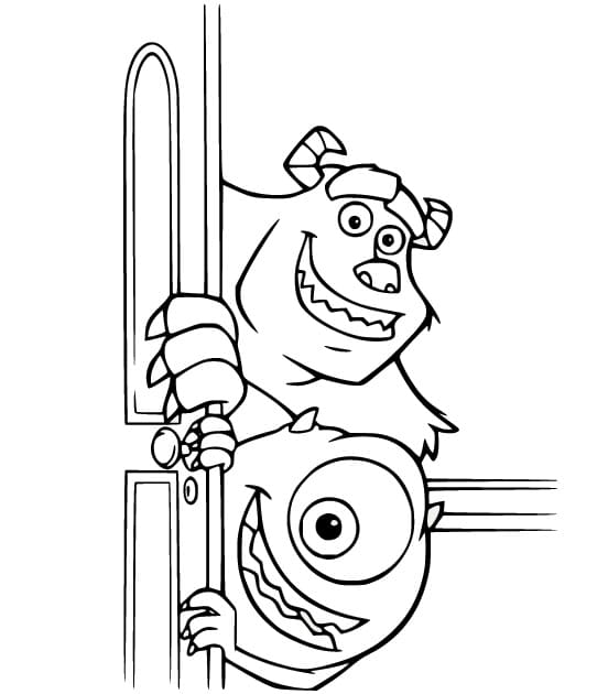 Mike wazowski and james p sullivan coloring page