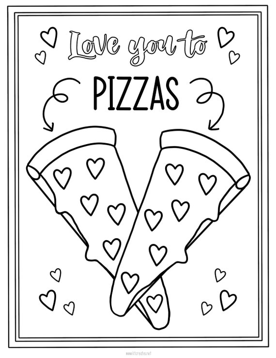 Valentines day pizza coloring page pizza pizza coloring page