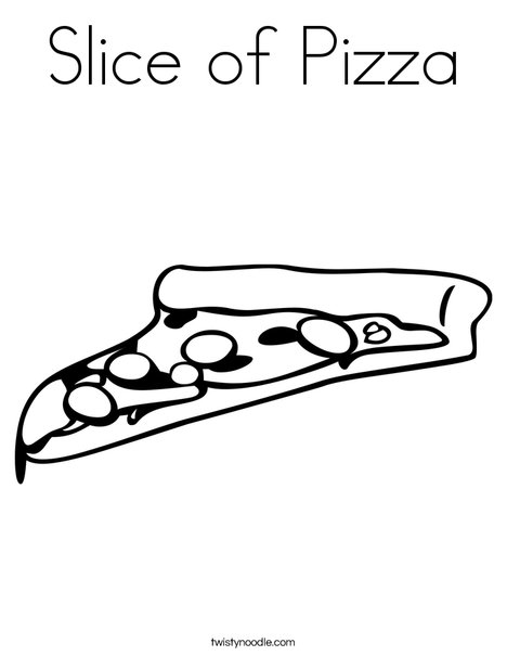 Slice of pizza coloring page