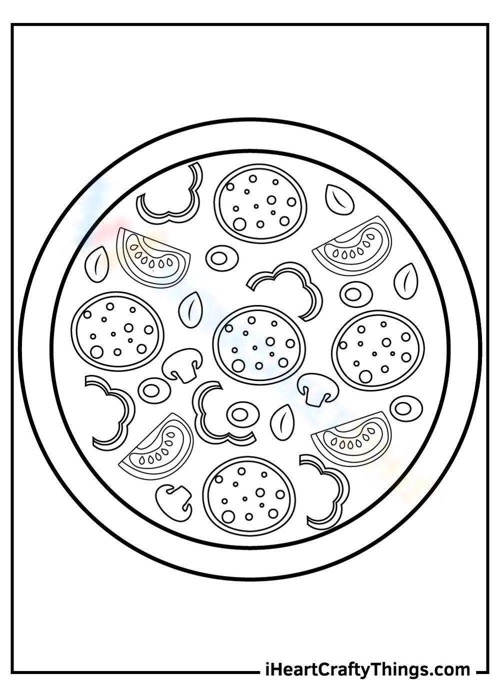 Free collection of pizza coloring pages for kids