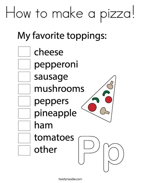 How to make a pizza coloring page