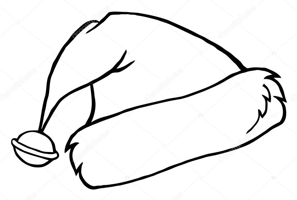 Outlined santas hat stock photo by hittoon