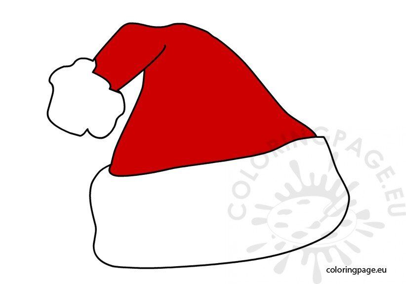 Santa claus hat vector coloring page
