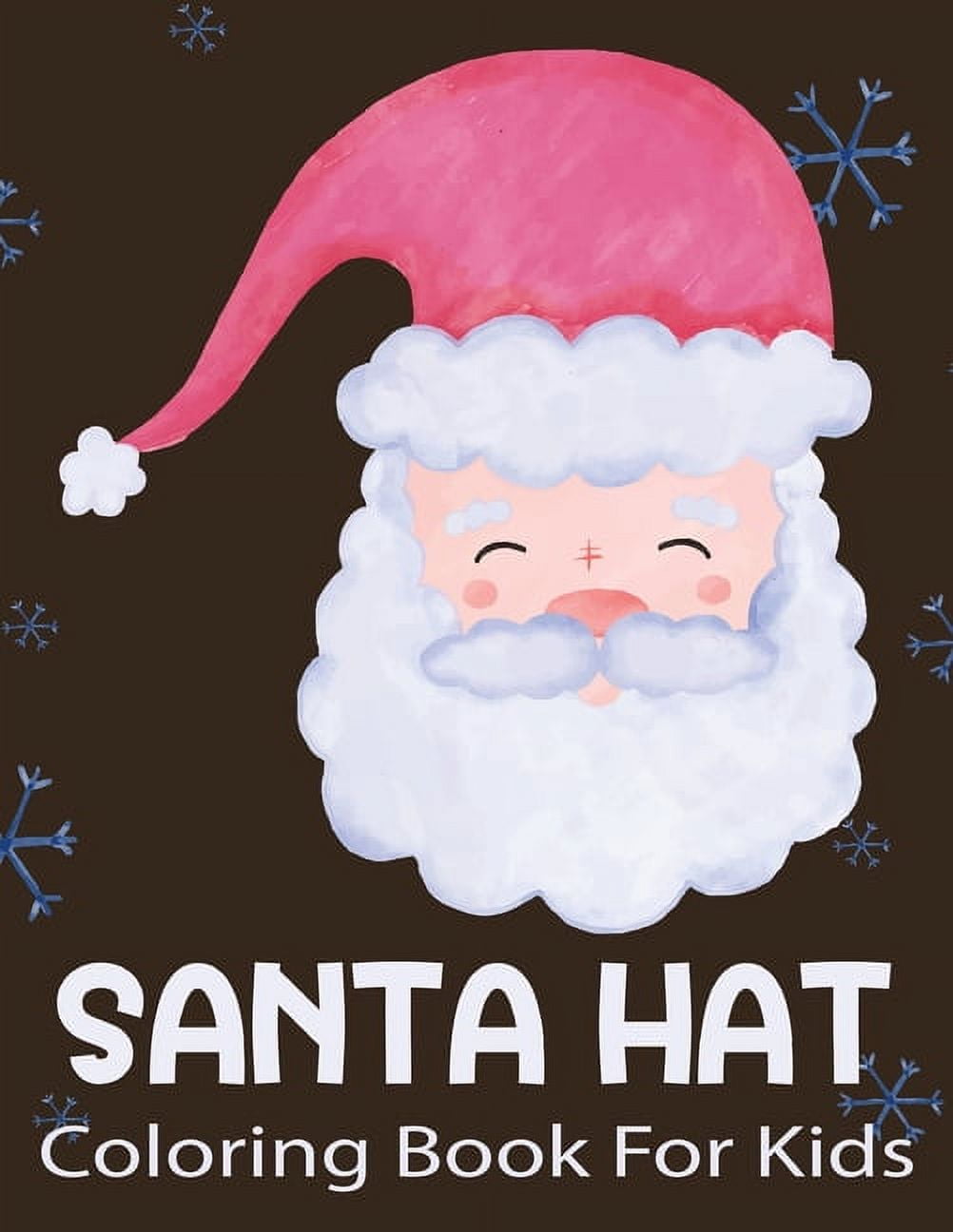 Santa hat coloring book for kids big christmas coloring book with christmas trees santa claus reindeer snowman and more vol
