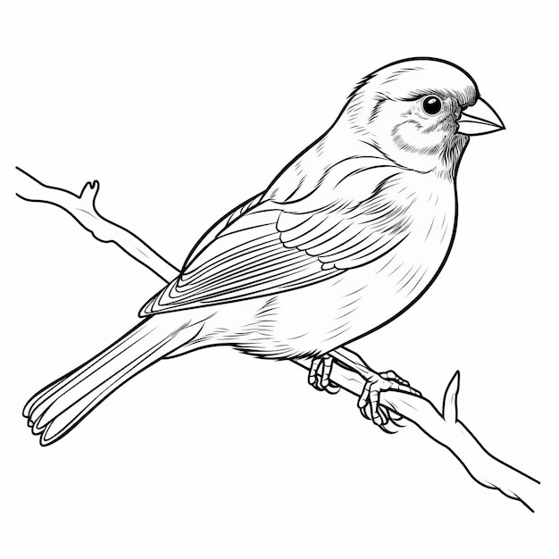 Premium ai image free coloring pages sparrow vector illustration for childrens coloring book