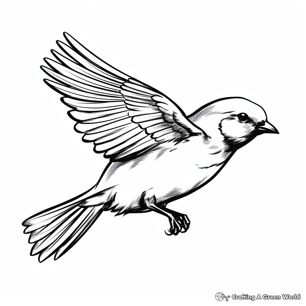 Flying bird coloring pages